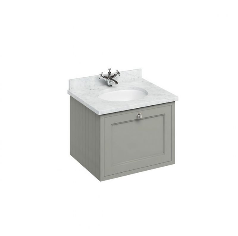 Burlington 65 Wall Hung Vanity Unit & Minerva Carrara Worktop